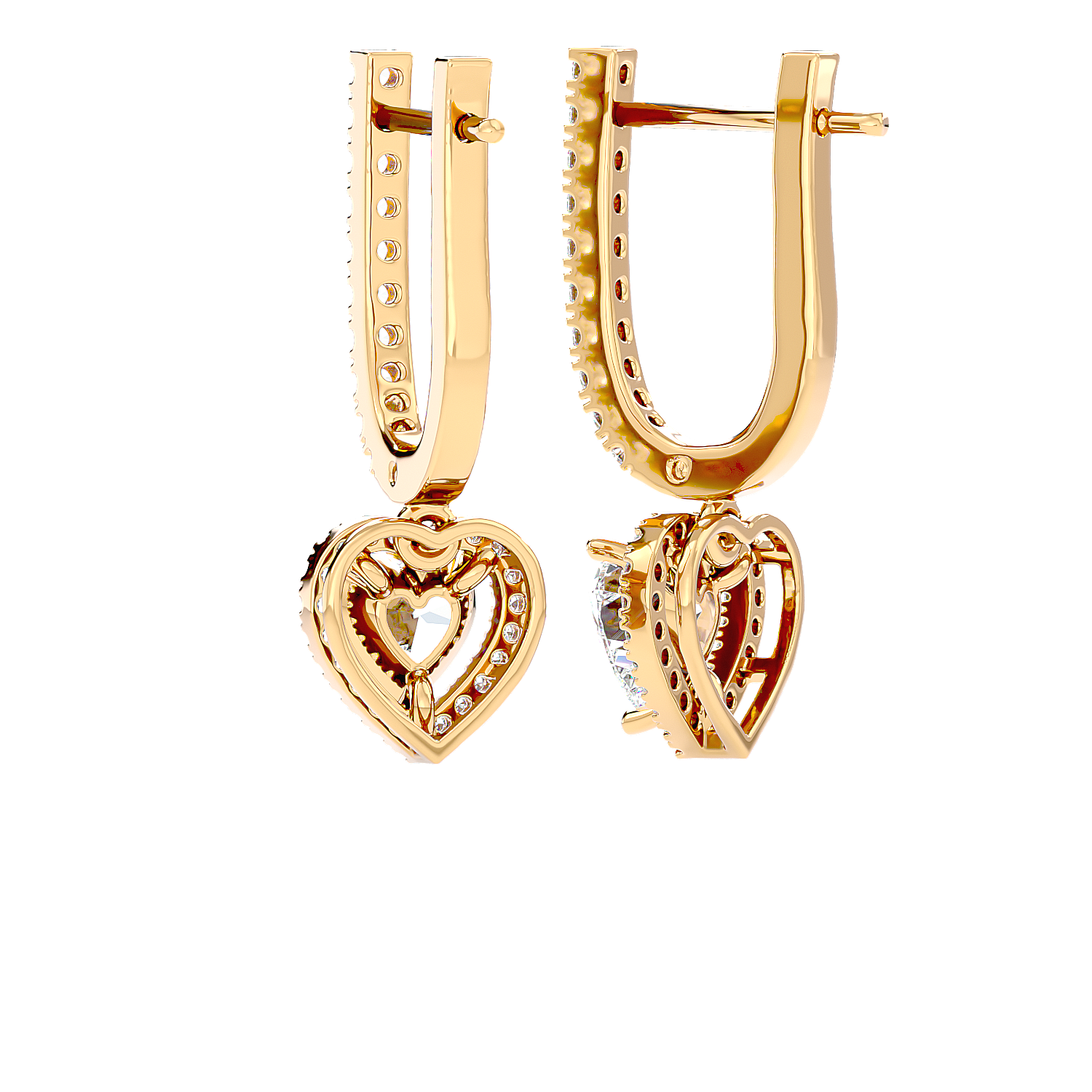 Heart Halo Drop Earrings