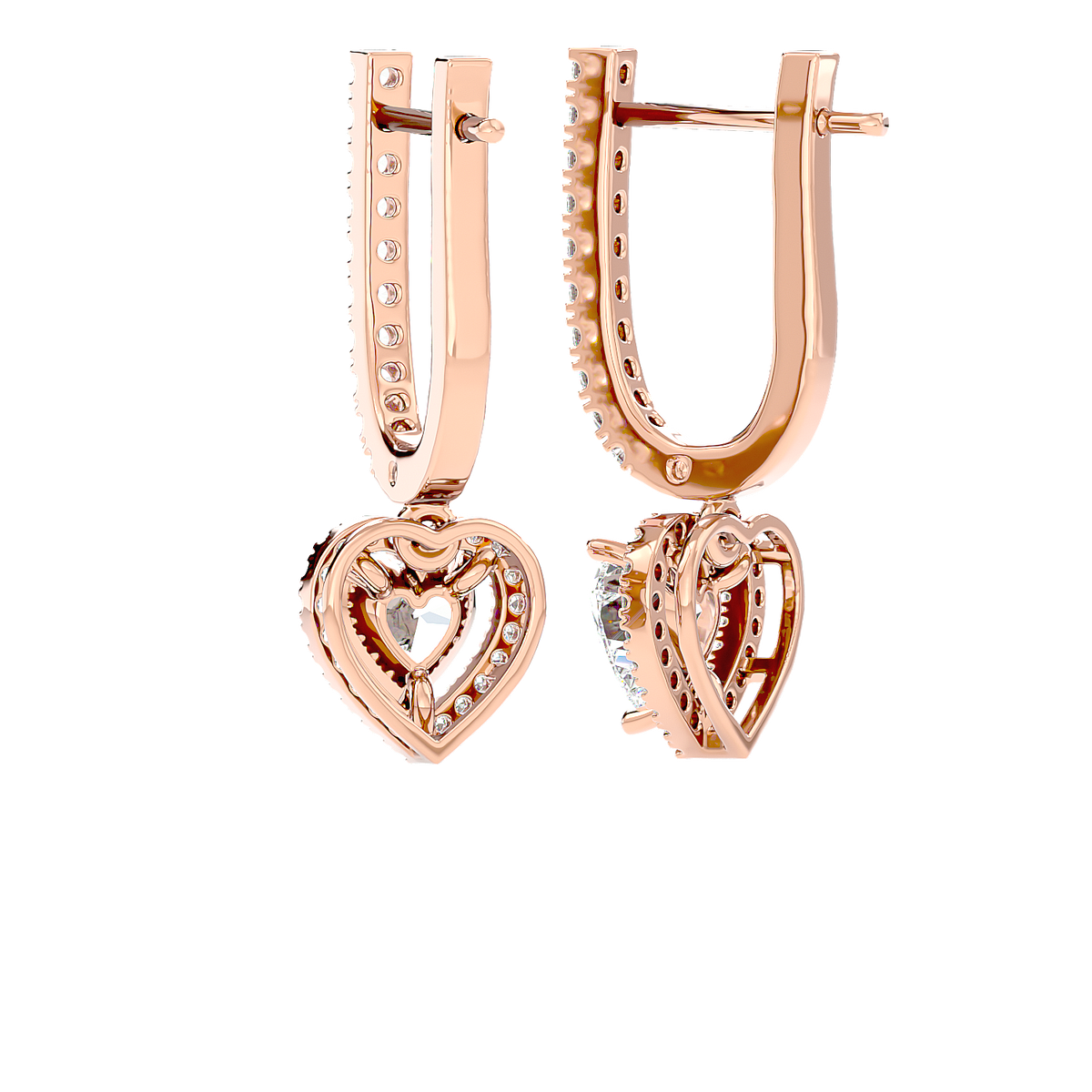 Heart Halo Drop Earrings