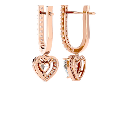 Heart Halo Drop Earrings