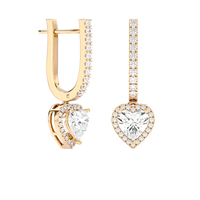 Heart Halo Drop Earrings