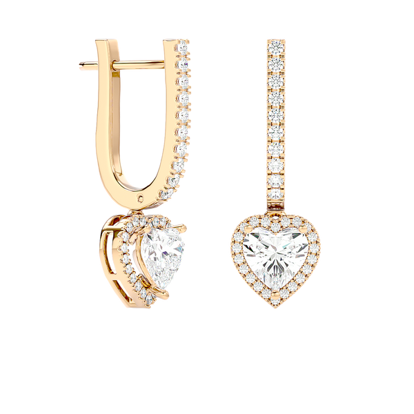 Heart Halo Drop Earrings