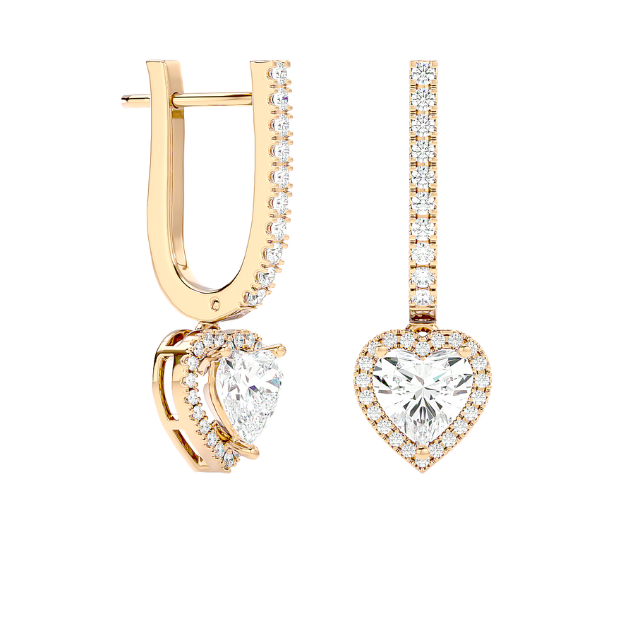 Heart Halo Drop Earrings