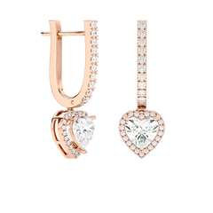 Heart Halo Drop Earrings