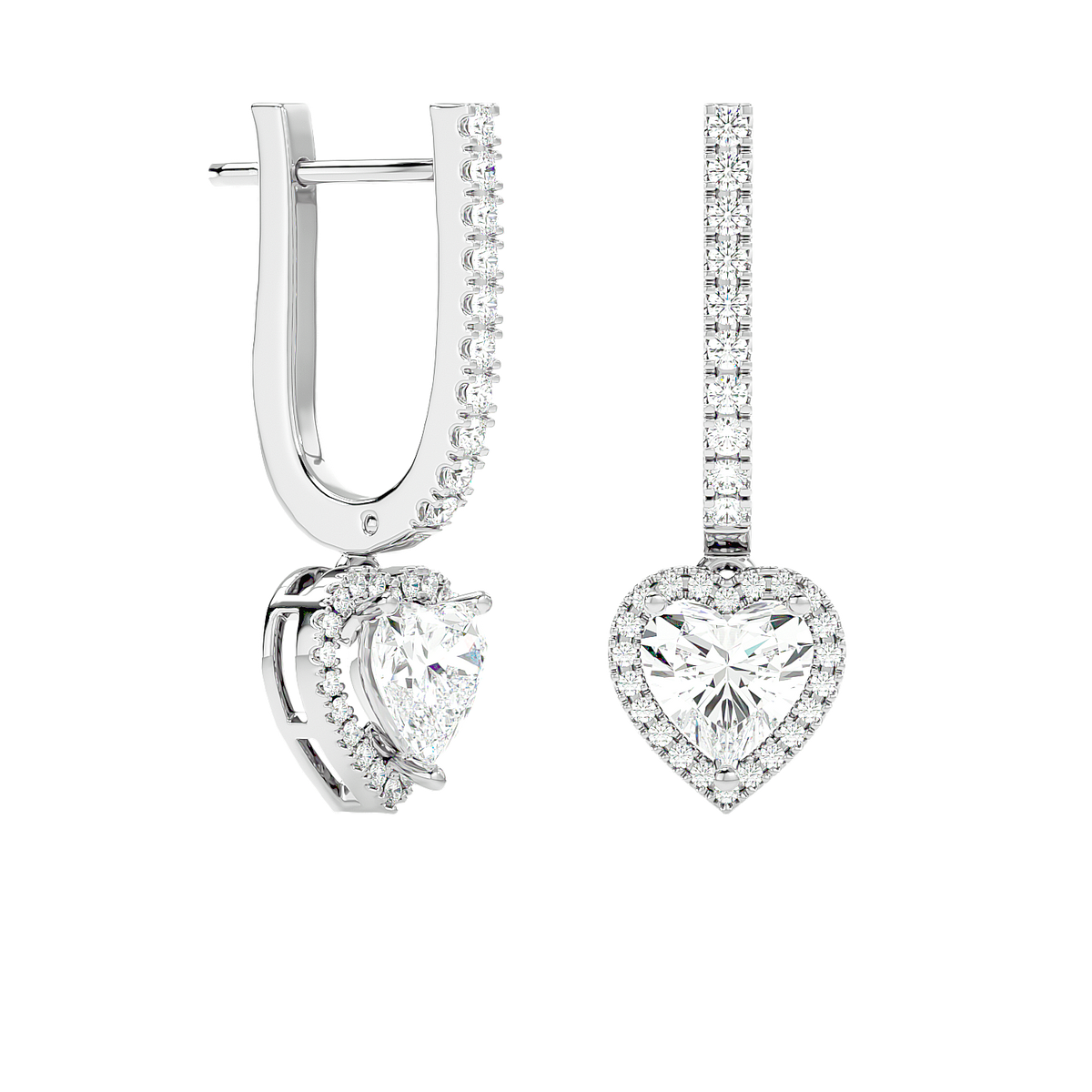Heart Halo Drop Earrings