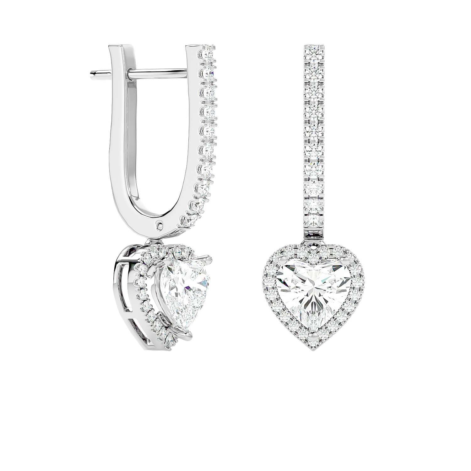 Heart Halo Drop Earrings