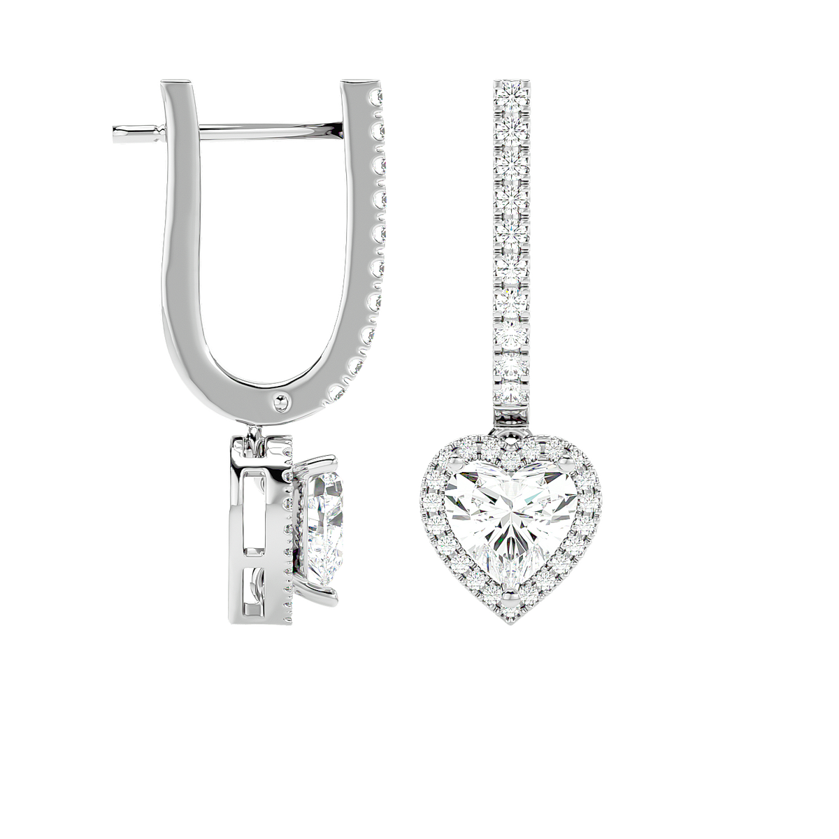 Heart Halo Drop Earrings