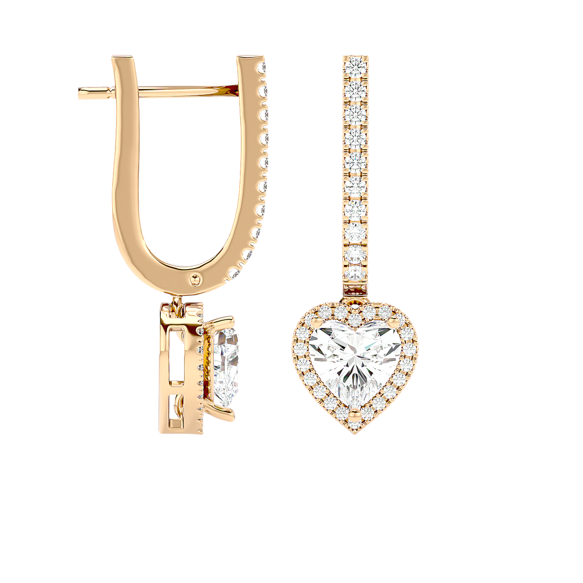 Heart Halo Drop Earrings