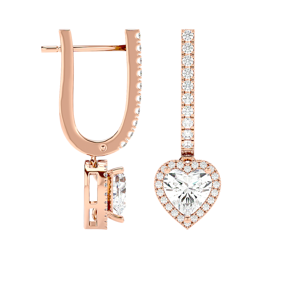Heart Halo Drop Earrings