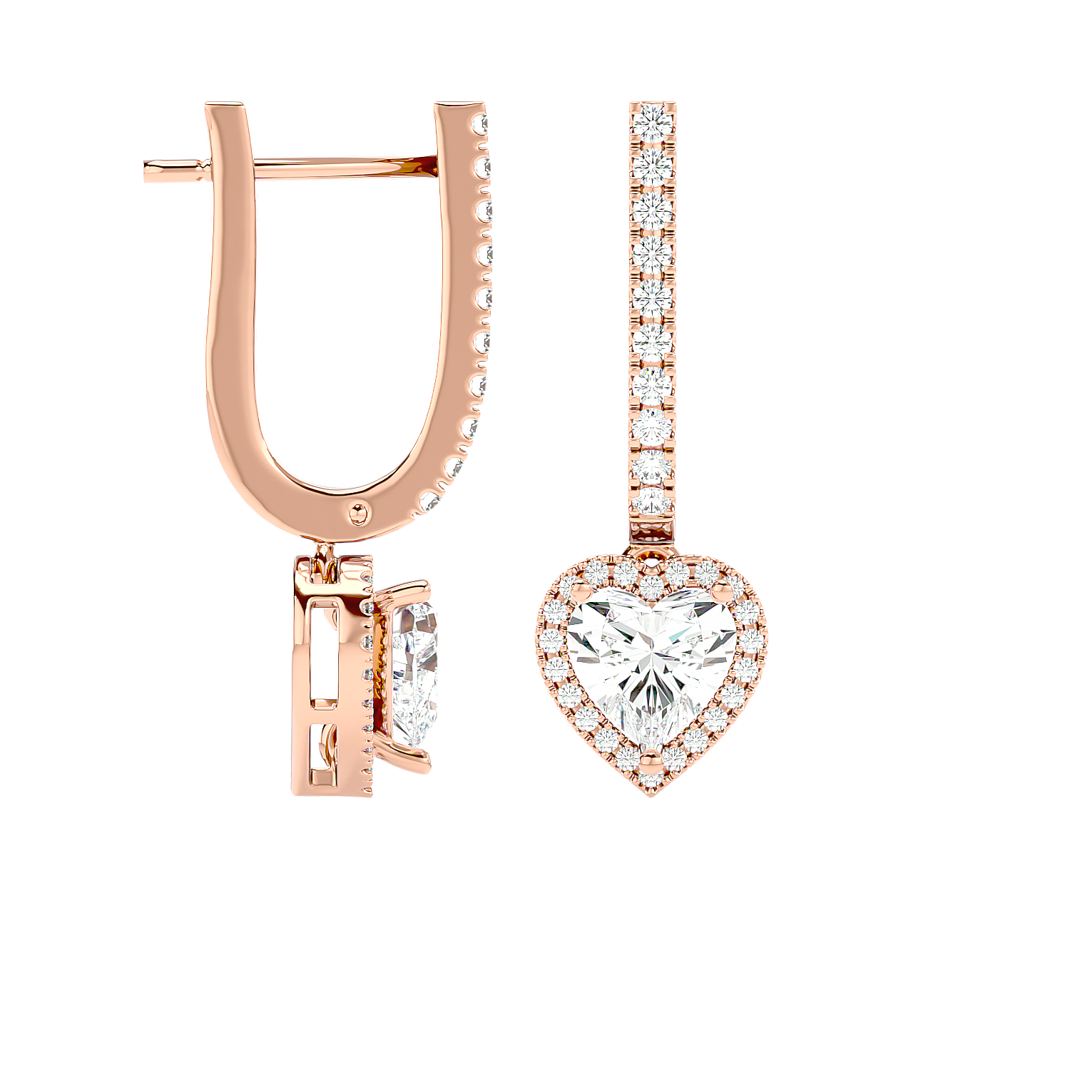 Heart Halo Drop Earrings