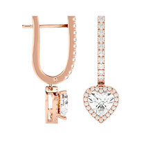 Heart Halo Drop Earrings