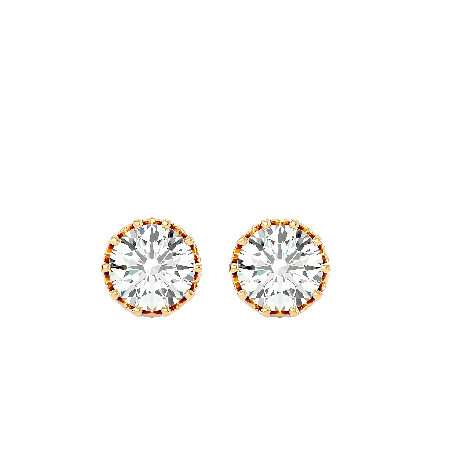 Crown Setting Stud Earrings