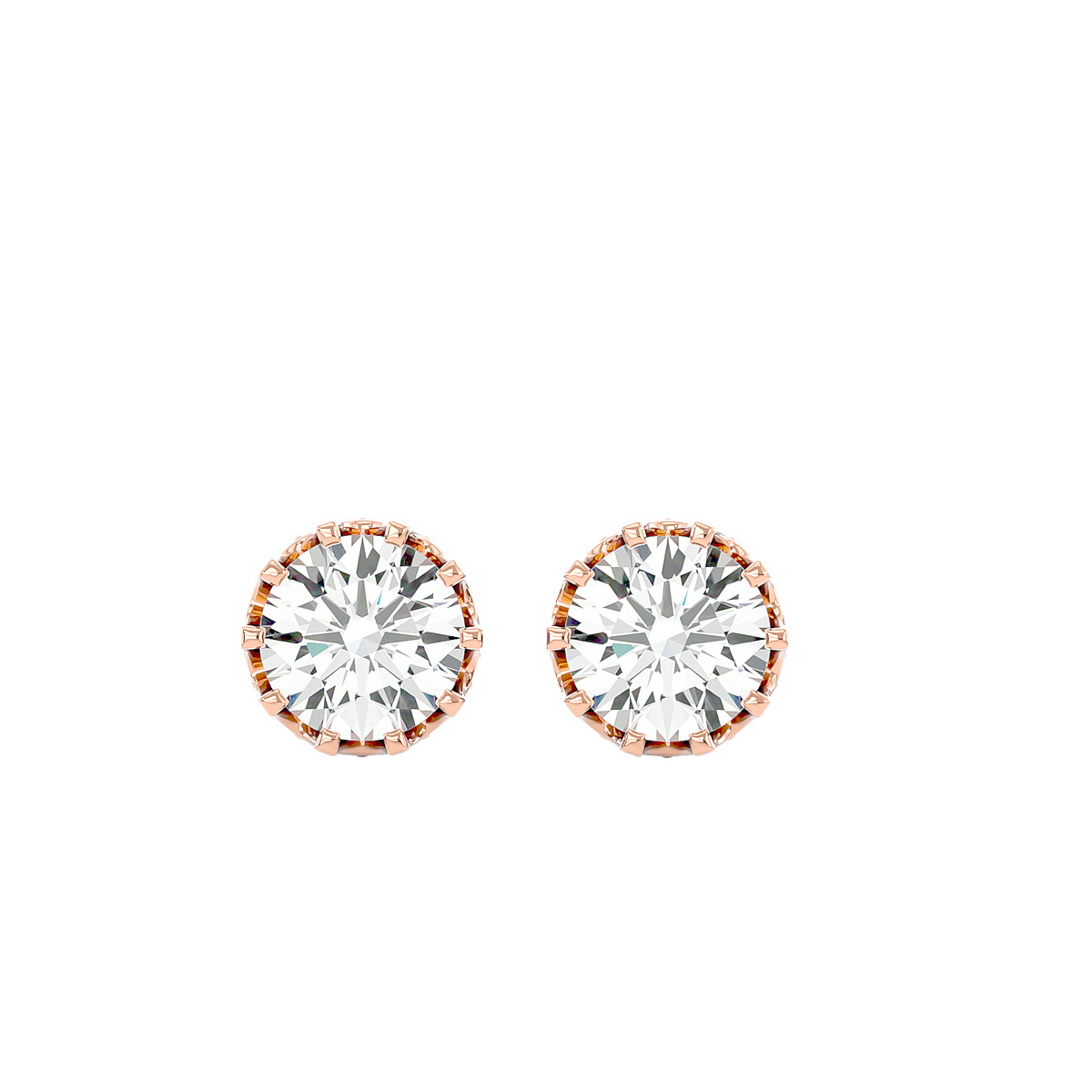 Crown Setting Stud Earrings