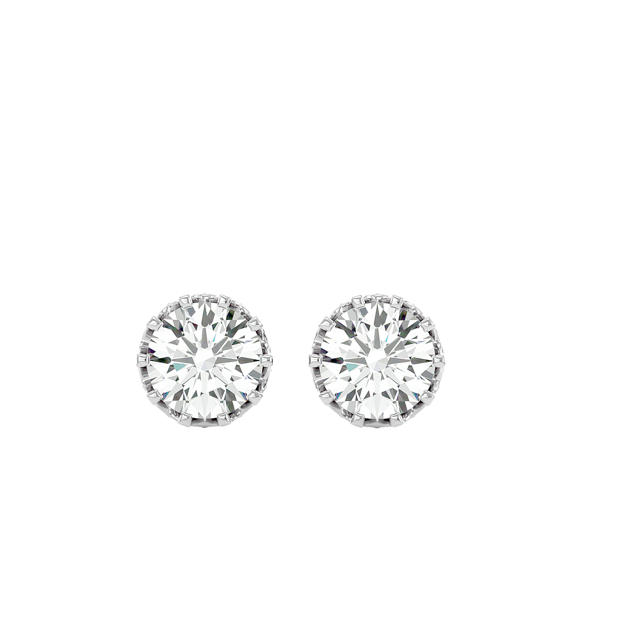 Crown Setting Stud Earrings
