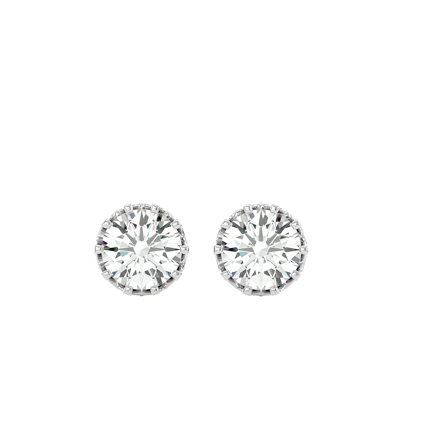 Crown Setting Stud Earrings