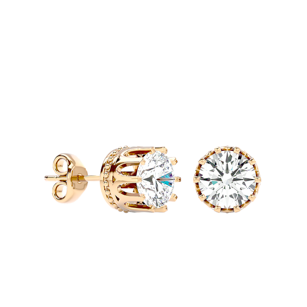 Crown Setting Stud Earrings