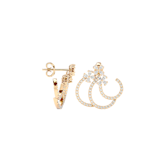 Spiral Diamond Ear Climber Earrings