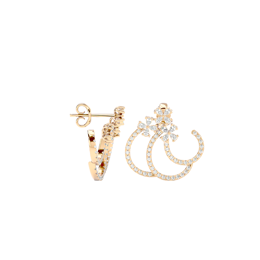 Spiral Diamond Ear Climber Earrings