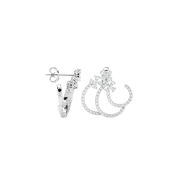 Spiral Diamond Ear Climber Earrings