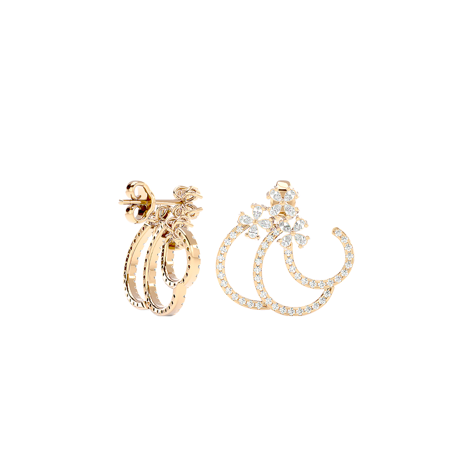 Spiral Diamond Ear Climber Earrings