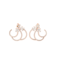 Spiral Diamond Ear Climber Earrings