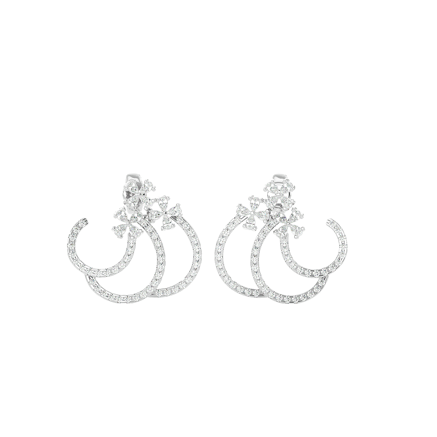 Spiral Diamond Ear Climber Earrings