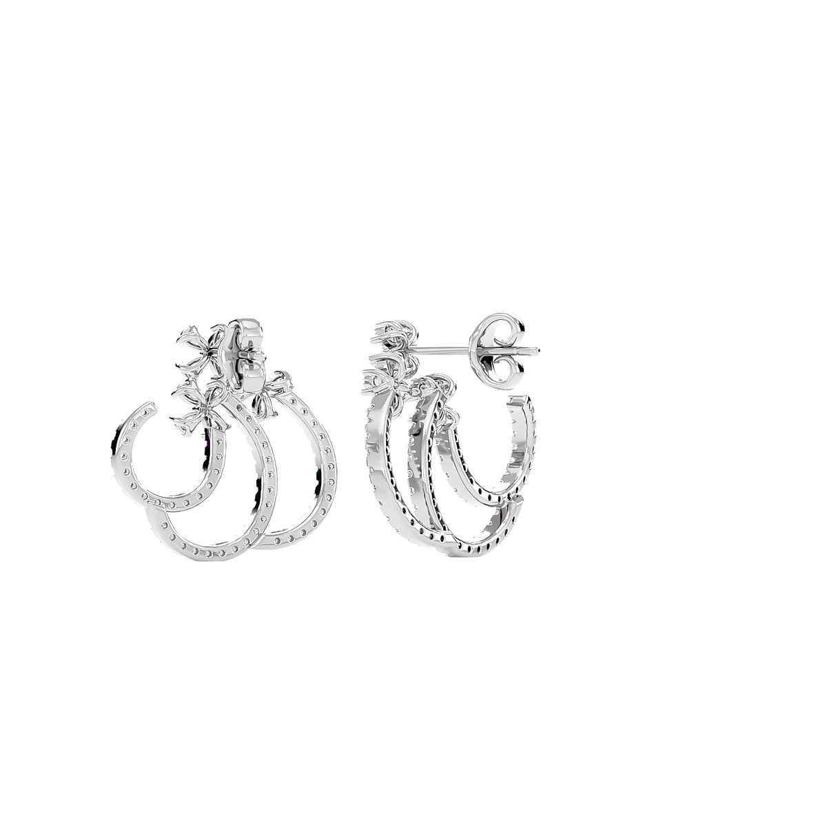 Spiral Diamond Ear Climber Earrings