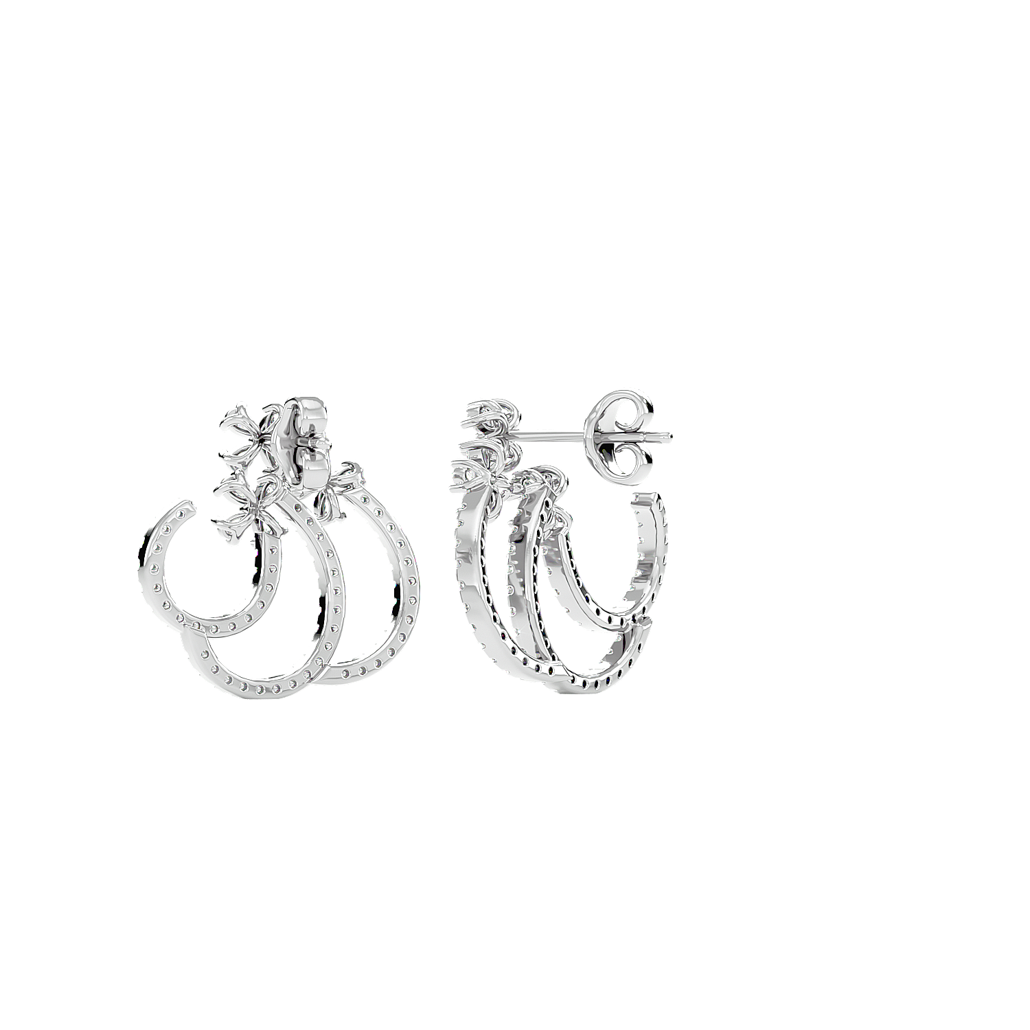 Spiral Diamond Ear Climber Earrings