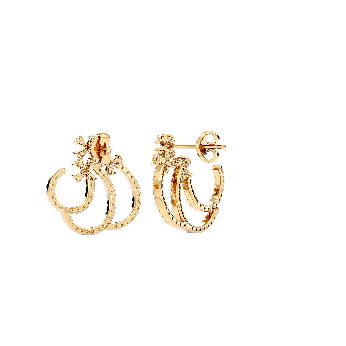Spiral Diamond Ear Climber Earrings