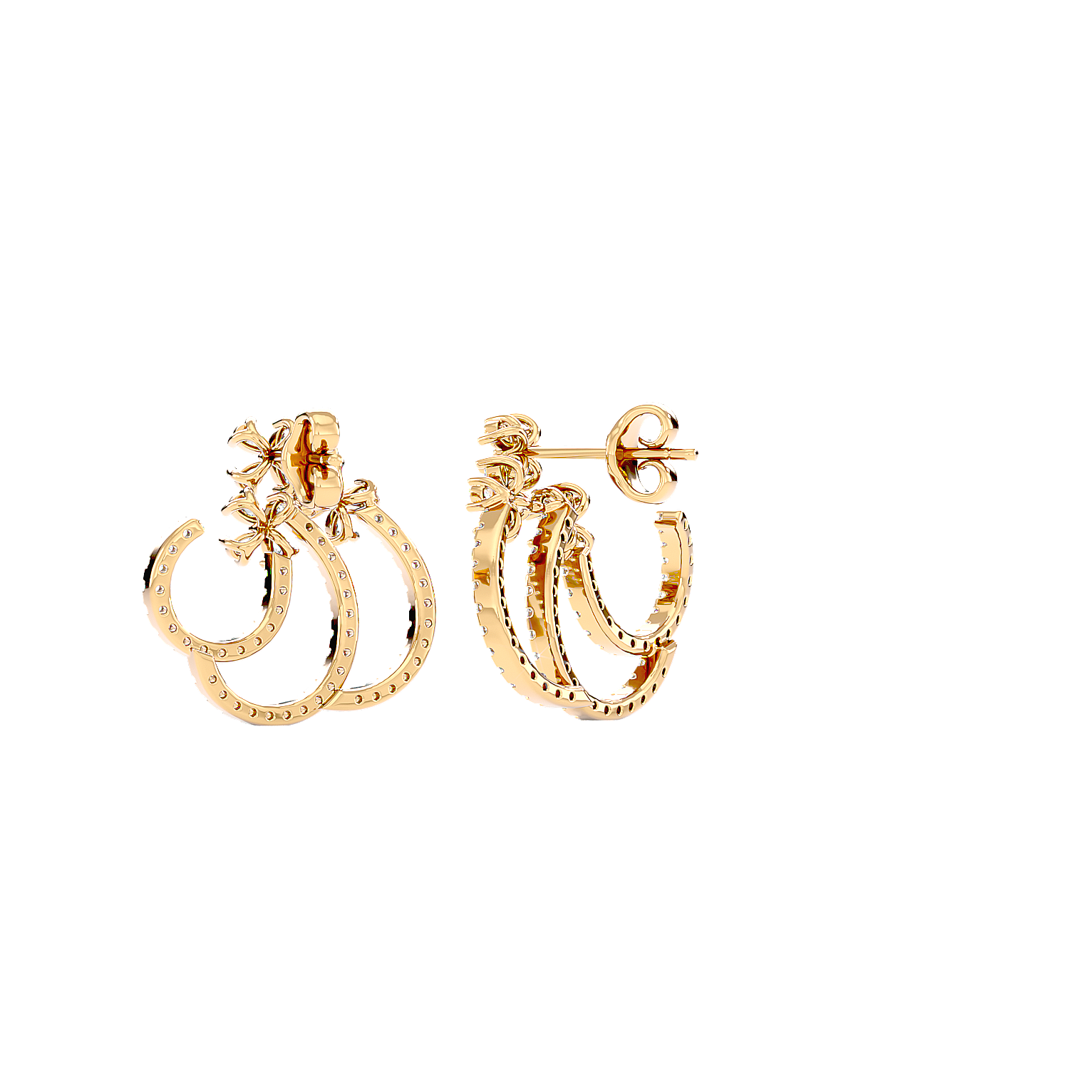 Spiral Diamond Ear Climber Earrings