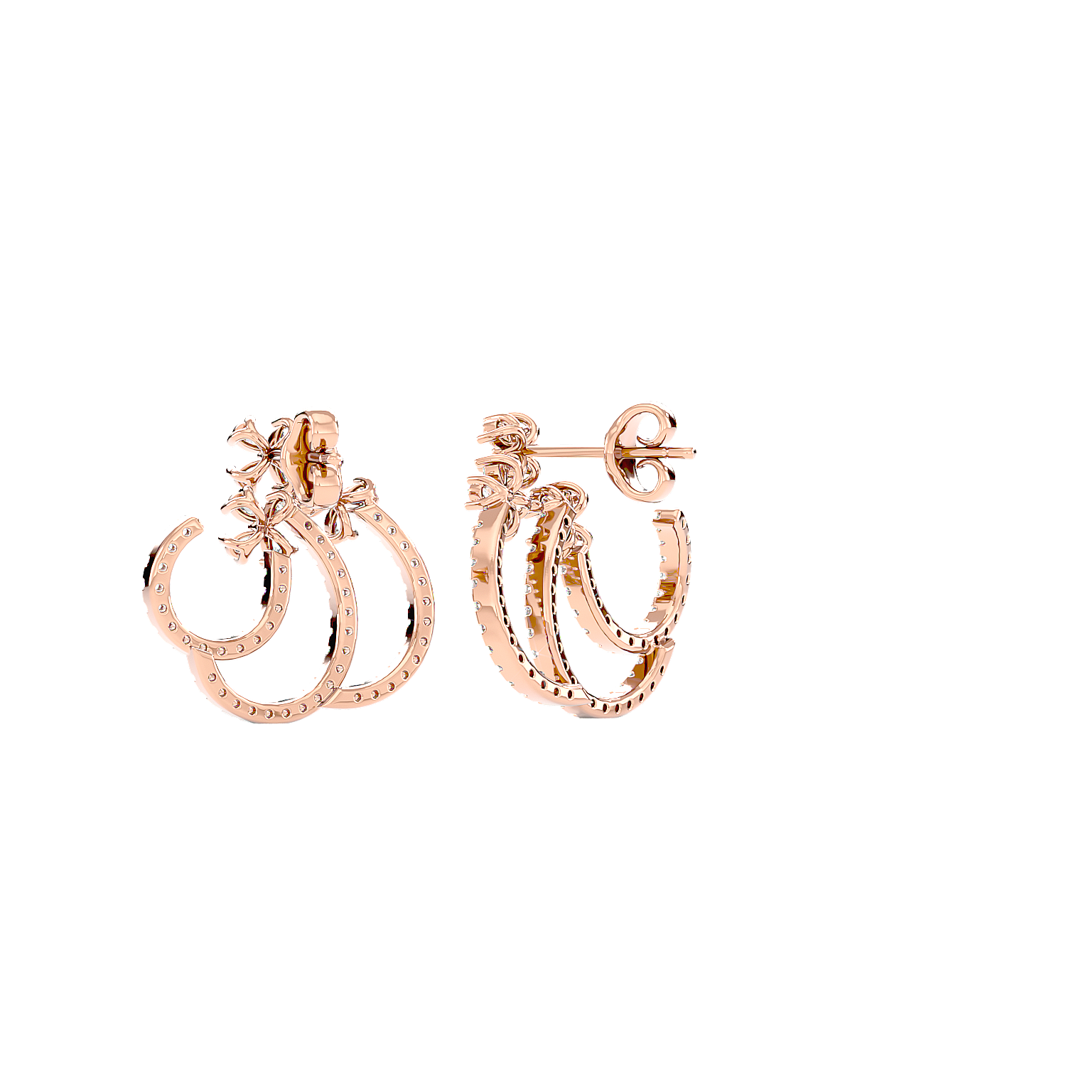Spiral Diamond Ear Climber Earrings