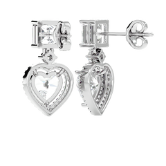 Heart Halo Drop Stud Earrings