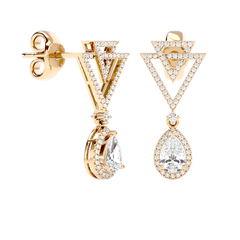 Art Deco Triangle Drop Earrings