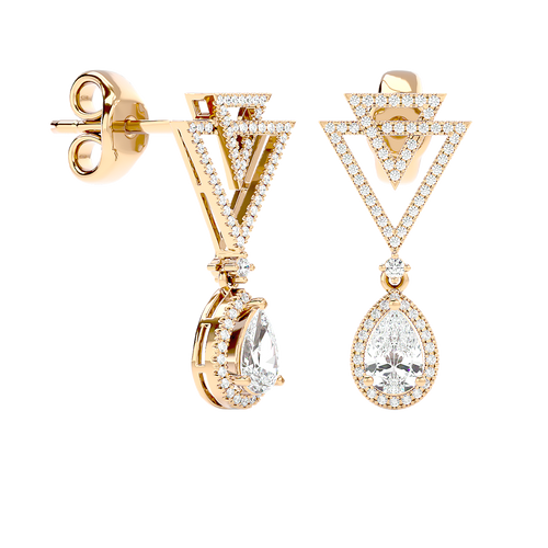 Art Deco Triangle Drop Earrings