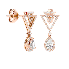 Art Deco Triangle Drop Earrings