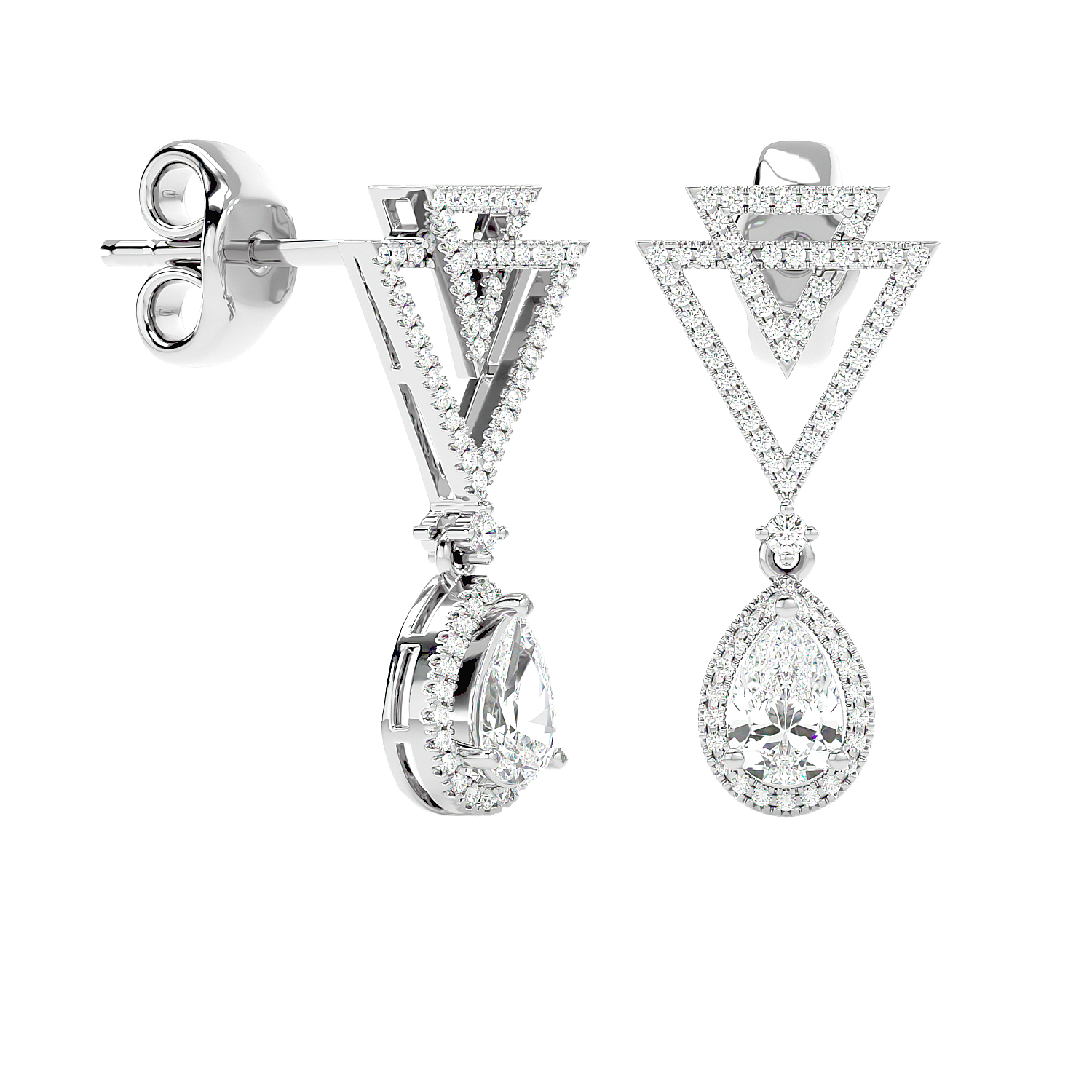 Art Deco Triangle Drop Earrings