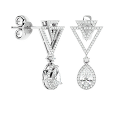 Art Deco Triangle Drop Earrings
