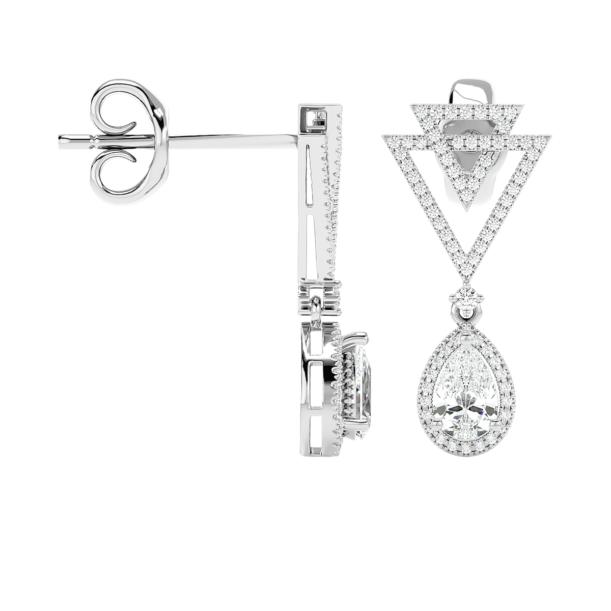 Art Deco Triangle Drop Earrings