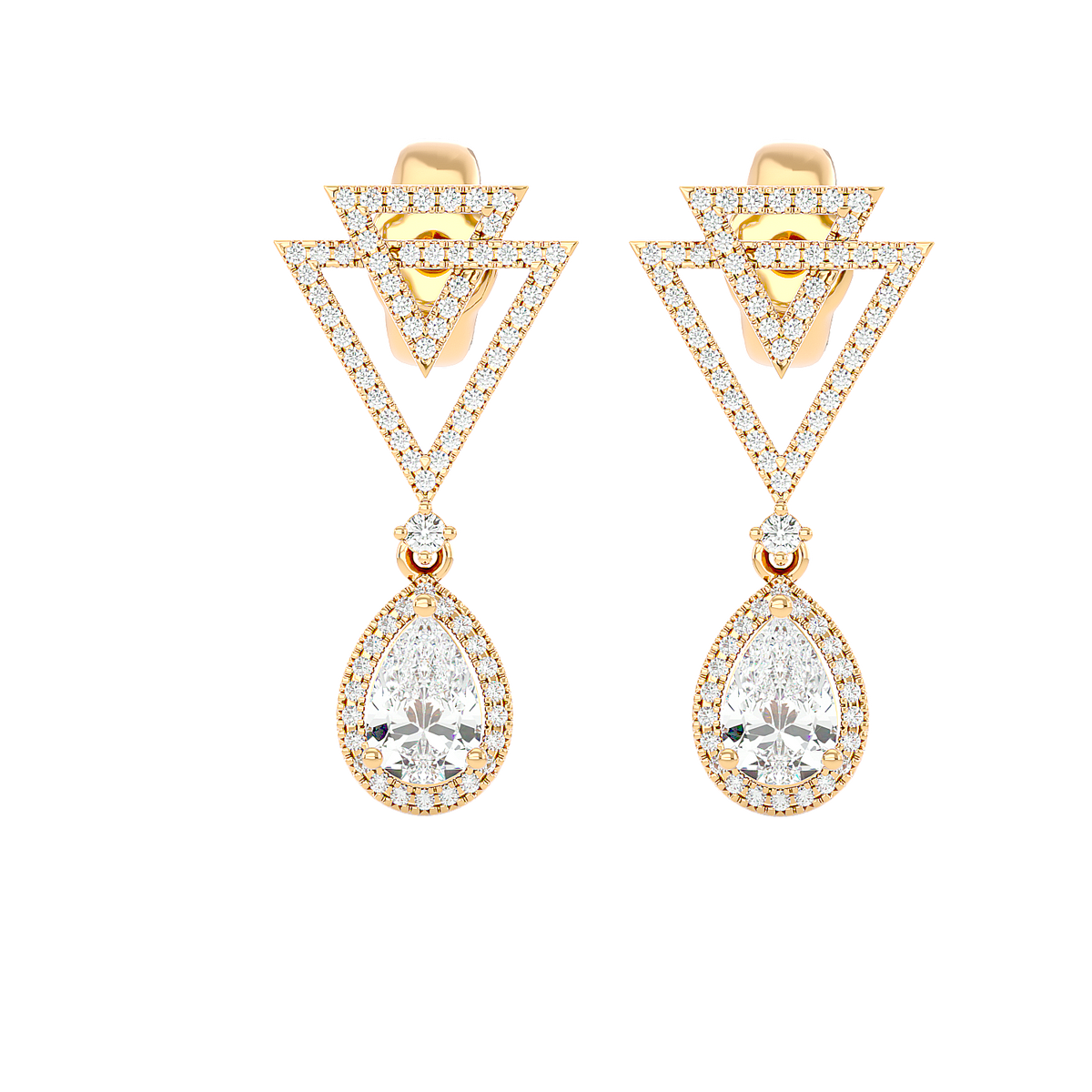 Art Deco Triangle Drop Earrings