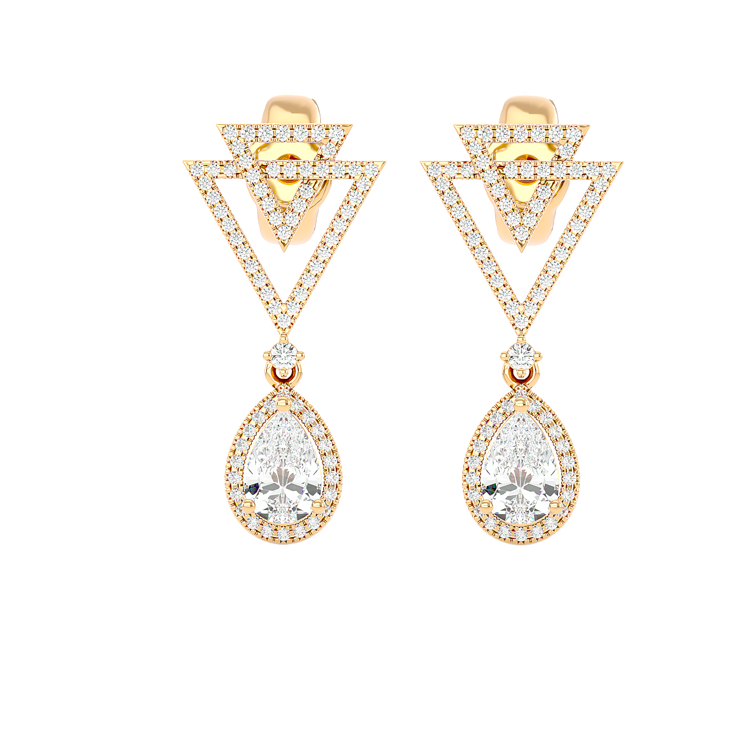 Art Deco Triangle Drop Earrings