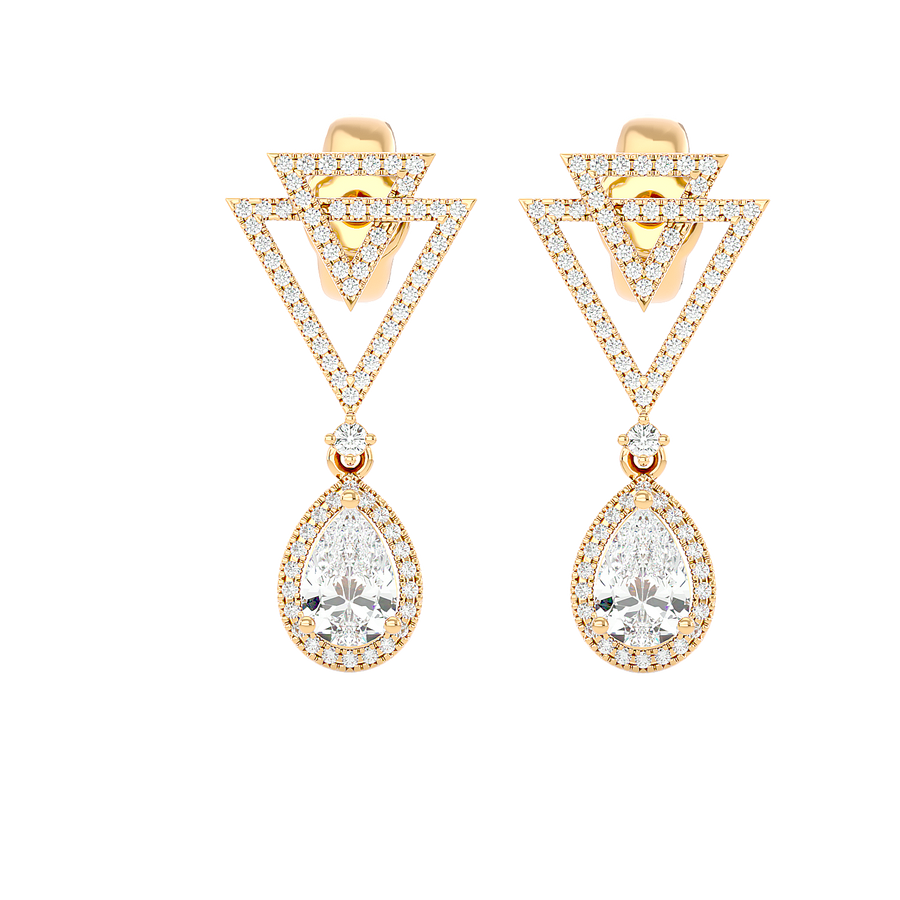Art Deco Triangle Drop Earrings