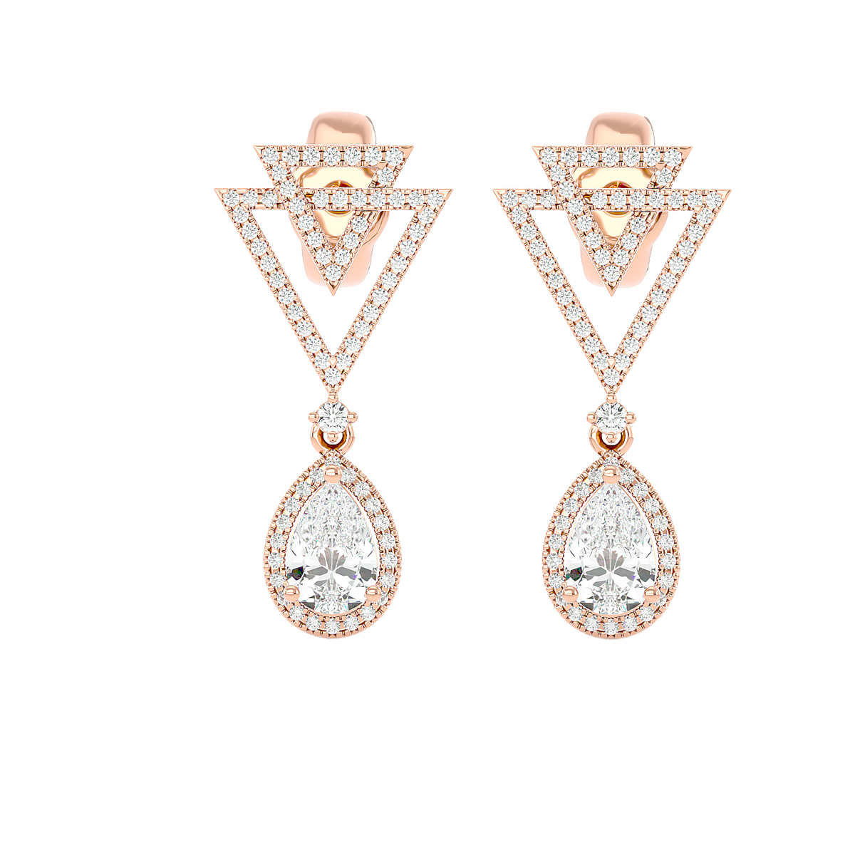 Art Deco Triangle Drop Earrings