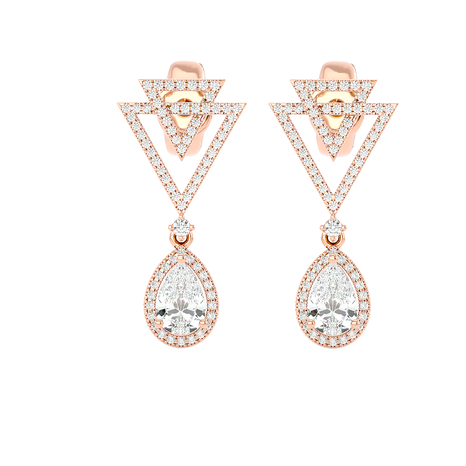 Art Deco Triangle Drop Earrings