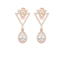 Art Deco Triangle Drop Earrings