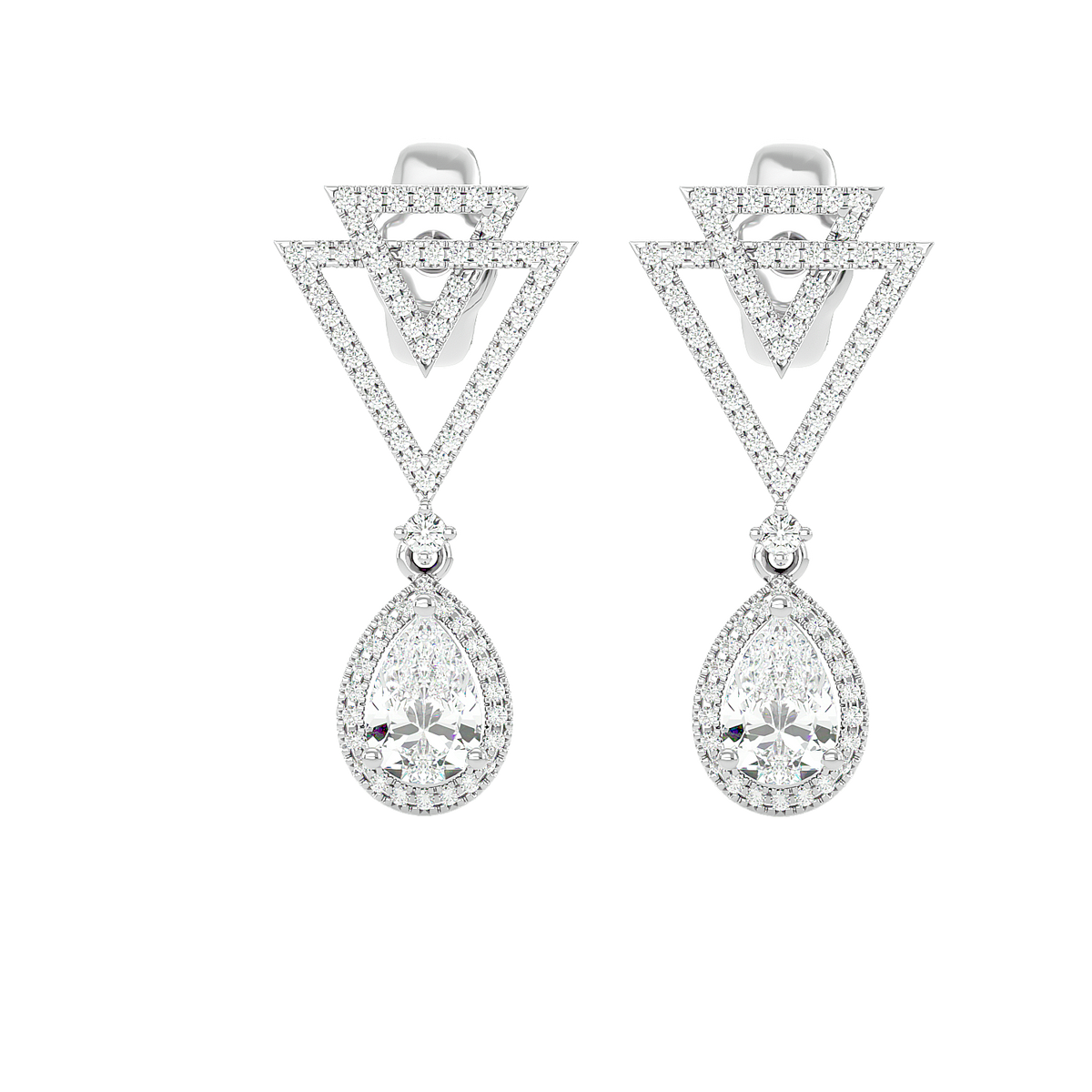 Art Deco Triangle Drop Earrings