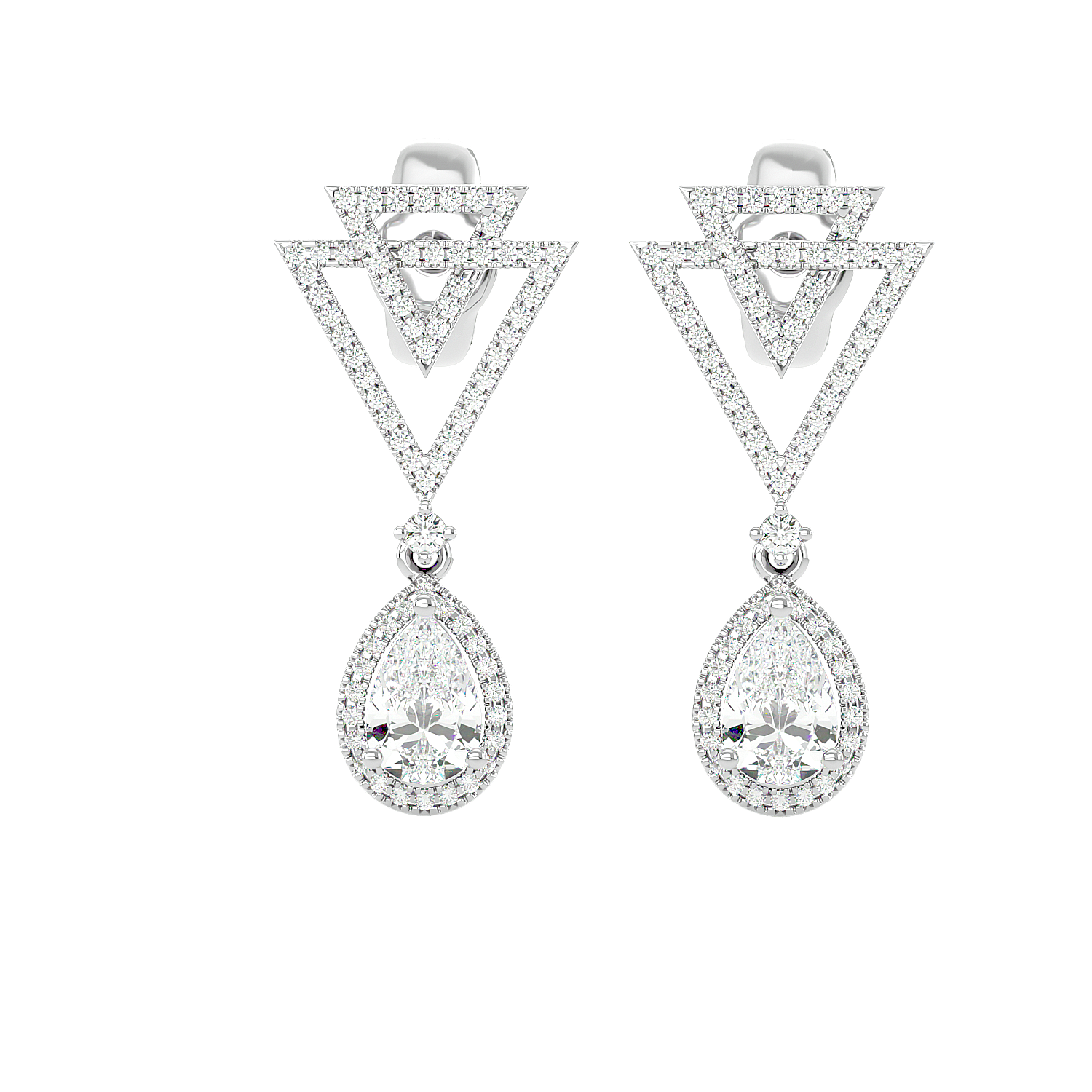 Art Deco Triangle Drop Earrings