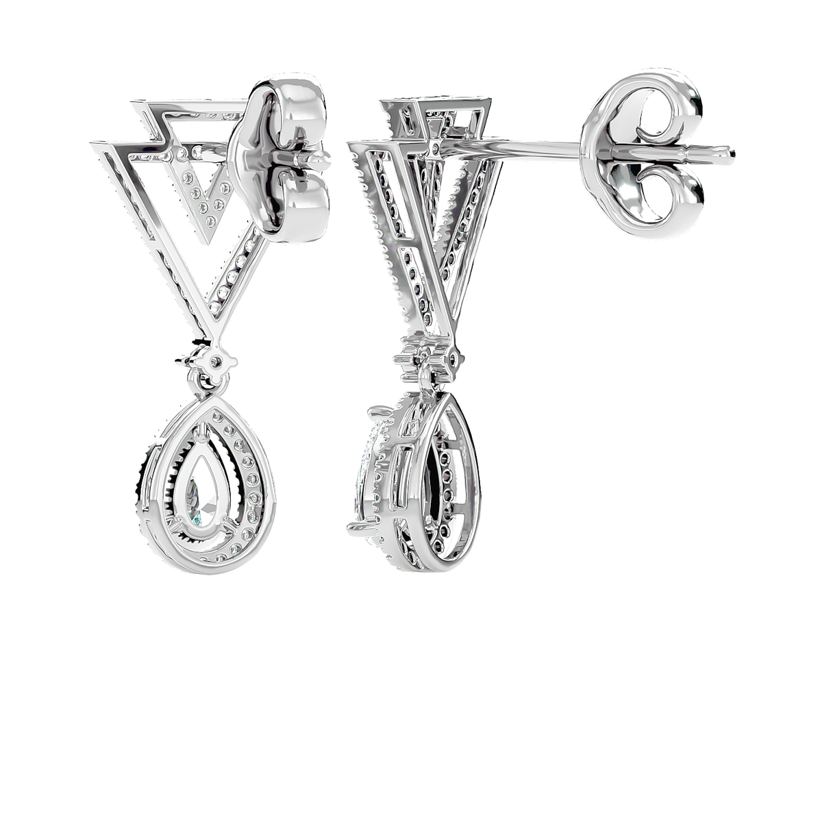 Art Deco Triangle Drop Earrings