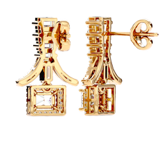 Baguette Fringe Halo Earrings