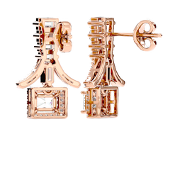 Baguette Fringe Halo Earrings