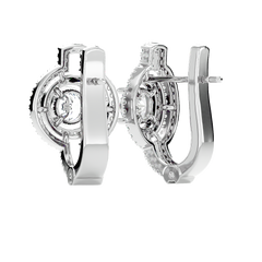 Double Halo Circle Drop Earrings