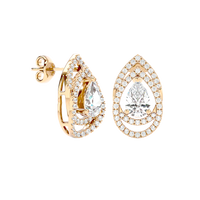Pear Halo Diamond Earrings